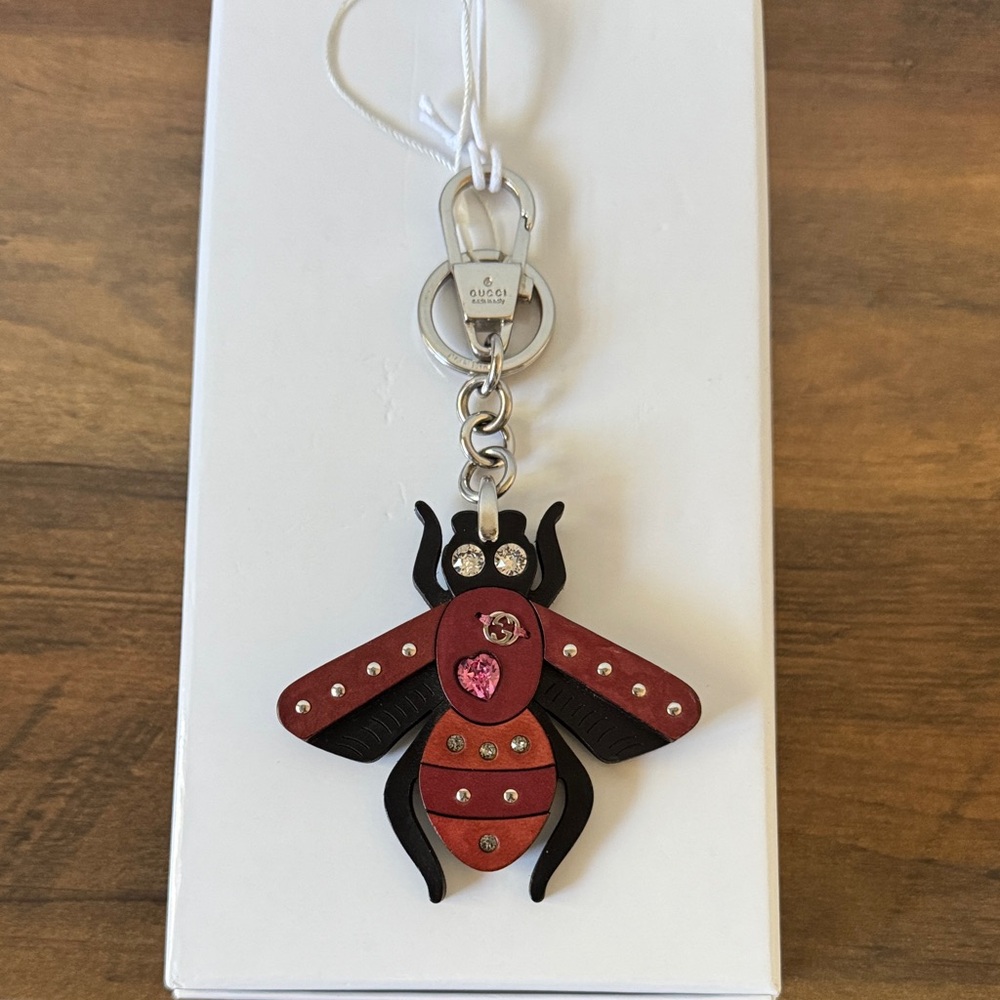 Gucci Red and Black Insect Keychain
